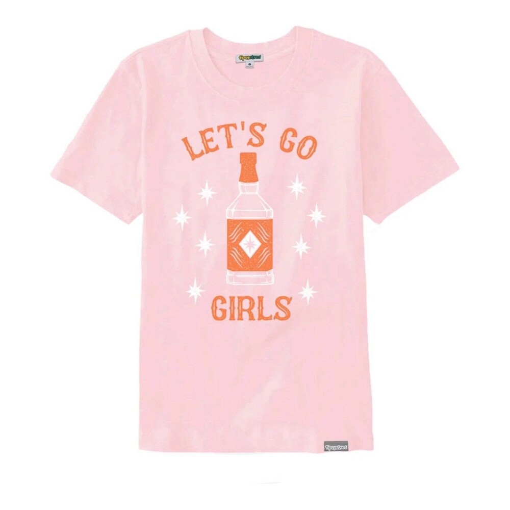 TIPSY ELVES Let’s Go Girl’s Pink T-Shirt Size Small